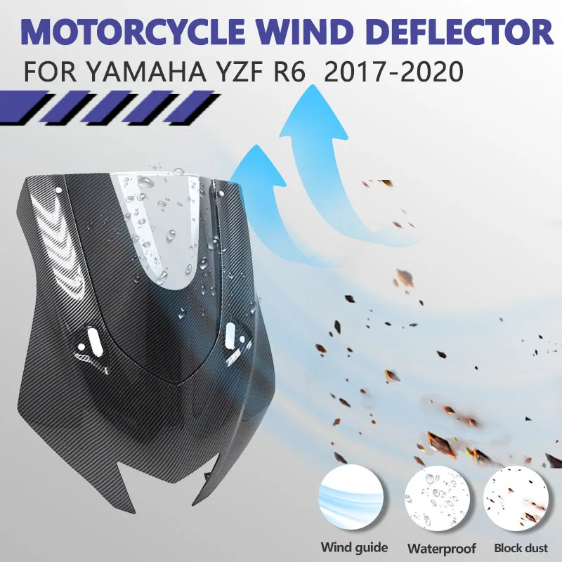 

for Yamaha YZF R6 2017-2020 Hood Windshield ABS Carbon Fiber Front Fairing Fairing Shell Motorcycle Parts