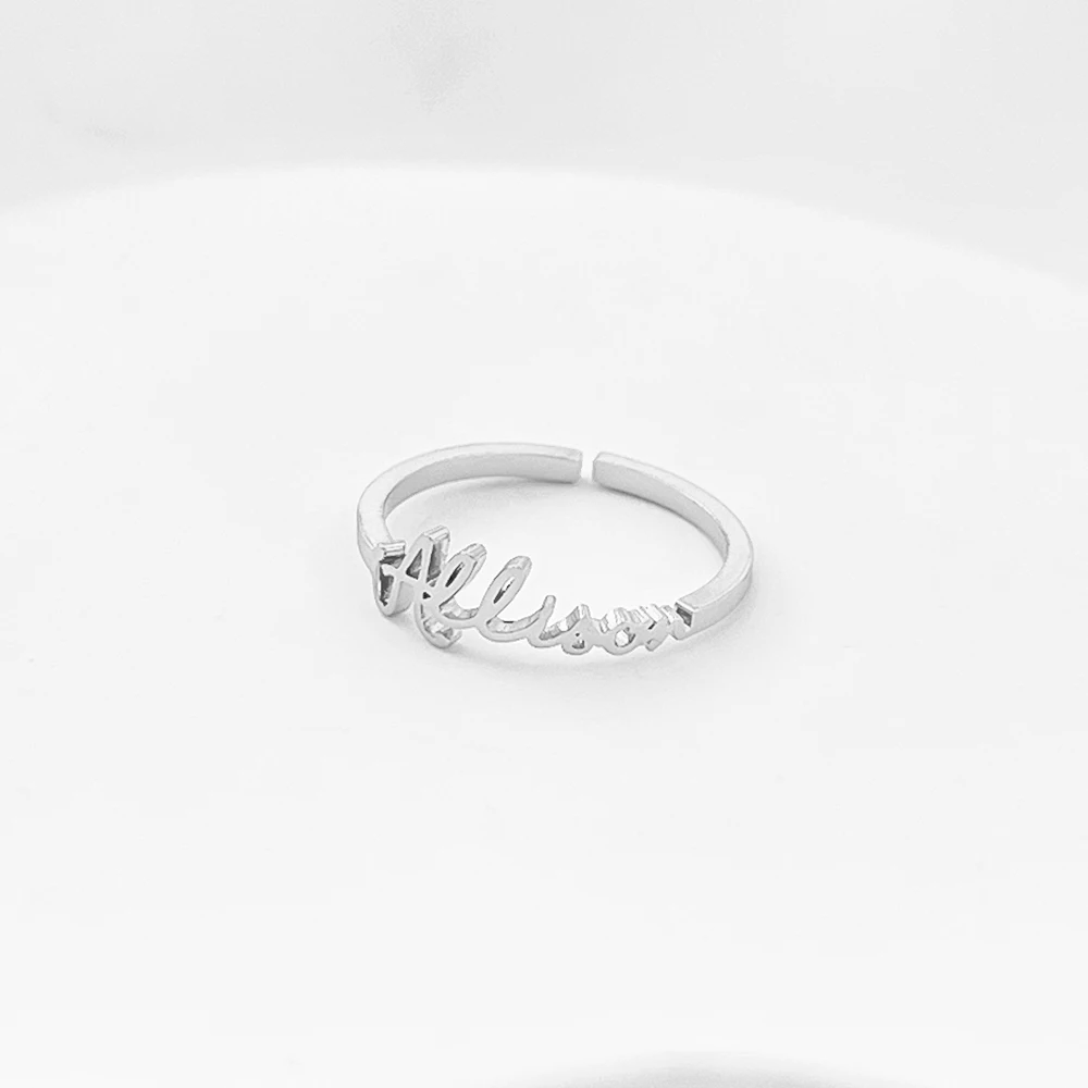 Minimalist Tiny Custom Name Rings for Women Personalized Stainless steel Ring Wedding Rings Free Delivery Couple Gold Ring Gift