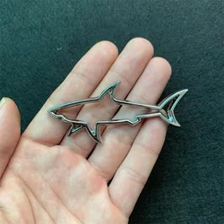 Shark - Themed Creative Metal Car Bumper Sticker (Silver)