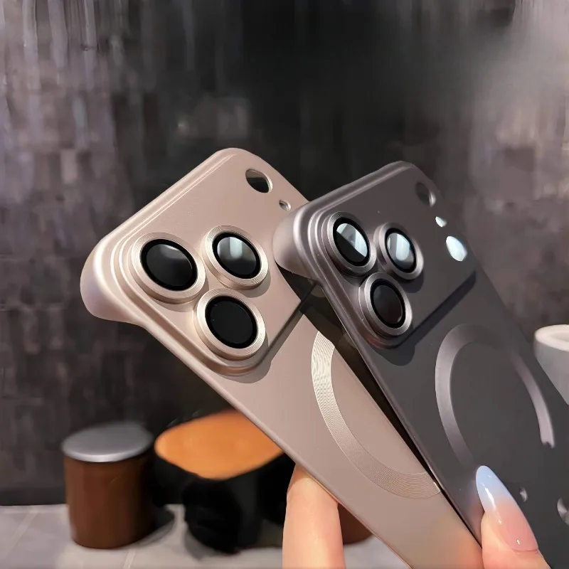 Coque IPhone Magnétique Ultra Fine - Compatible MagSafe, Pour IPhone 12/13/14/15/16 Pro Max - Noire, Glossy Ou Matte