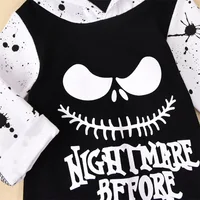 Halloween Baby Clothes Newborn Infant Babe Girl Boy Romper Long-Sleeve Hoodies Cotton Letter Print Nighmare Jumpsuit 5