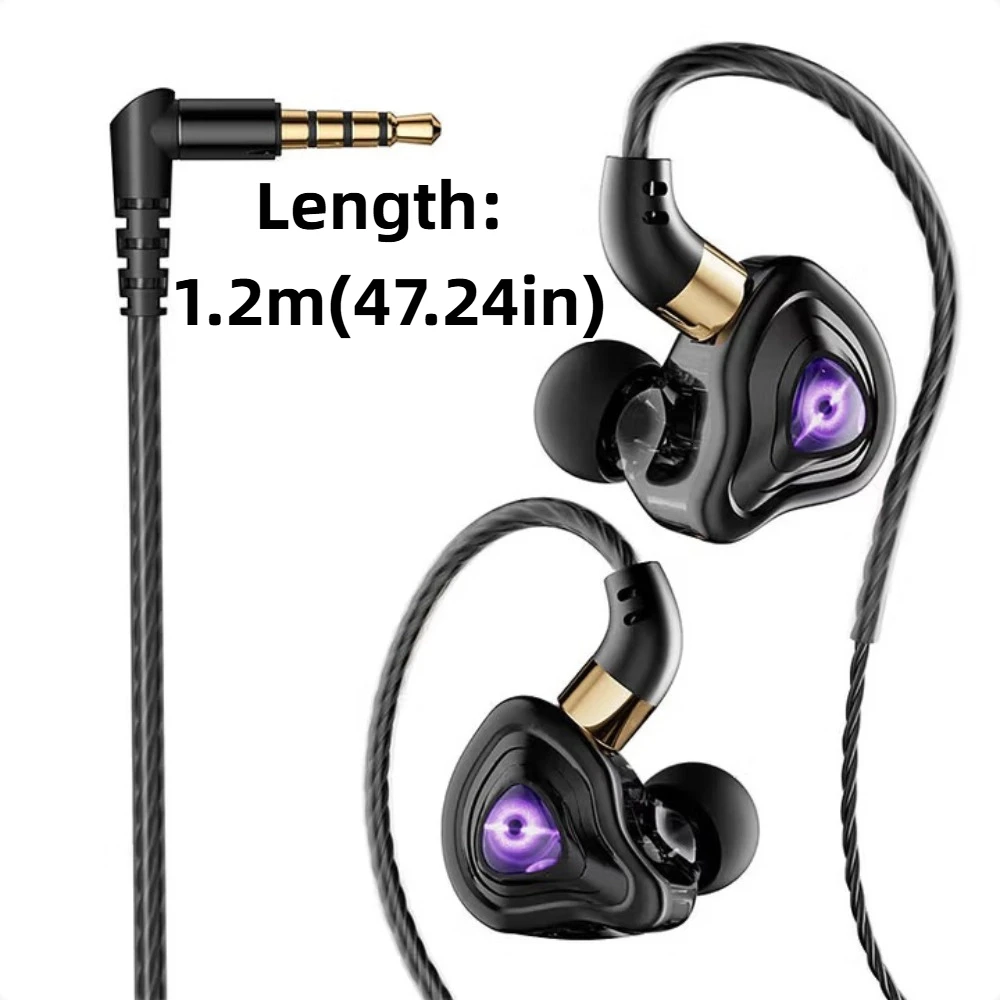 3.5mm e스포츠 유선 이어폰 HiFi 스테레오 엘보 인이어 이어폰 서라운드 베이스 마이크 유선 헤드셋 전화/태블릿/노트북