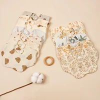 4pcs Pure Cotton Cute Print Bibs Baby Bandana Bib Boys Girls Newborn Infant for Drooling Kid Daily Wear Breathable Saliva Towel 2