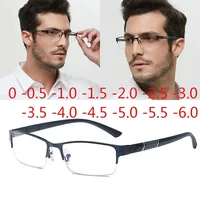 New Half Metal Frame Nearsighted Glasses Unisex Prescription Myopia 0 -0.5 -1 -1.5 -2 -2.5 -3 -4 -5 -6 Unisex óculos de leitura