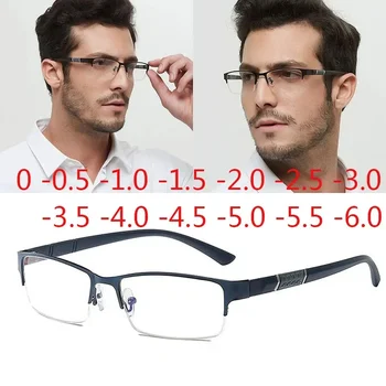 New Half Metal Frame Nearsighted Glasses Unisex Prescription Myopia 0 -0.5 -1 -1.5 -2 -2.5 -3 -4 -5 -6 Unisex óculos de leitura