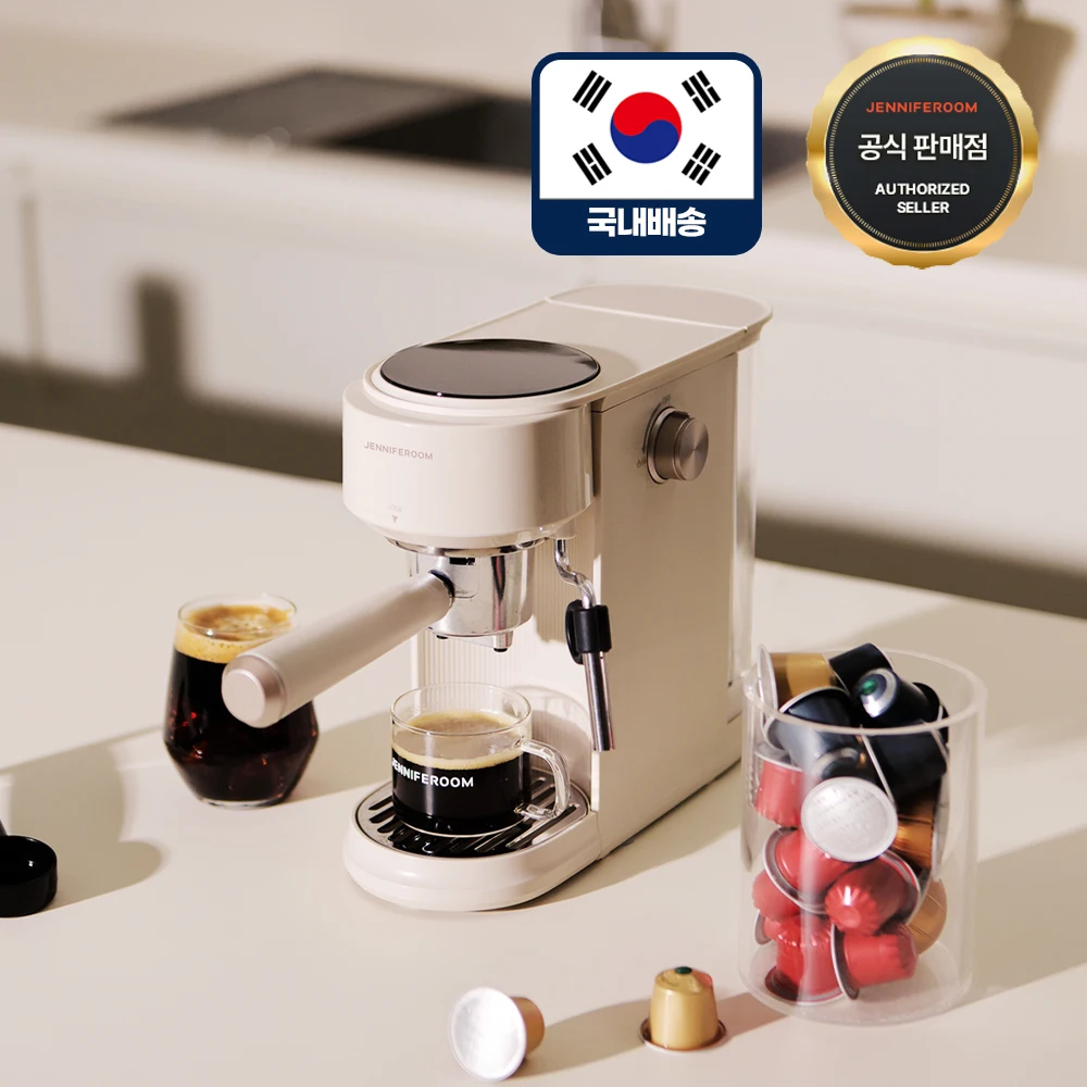 제니퍼룸 5in1 19Bar 반자동 커피머신 캡슐커피 오트밀 JRK-SCM19F1OM