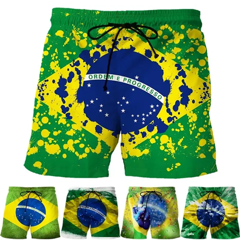 

Summer New Brazil Flag Short Pants Men Fashion 3d Printed Hip Hop Cool Beach Shorts Vacation Beachwear Swim Trunks Clothing