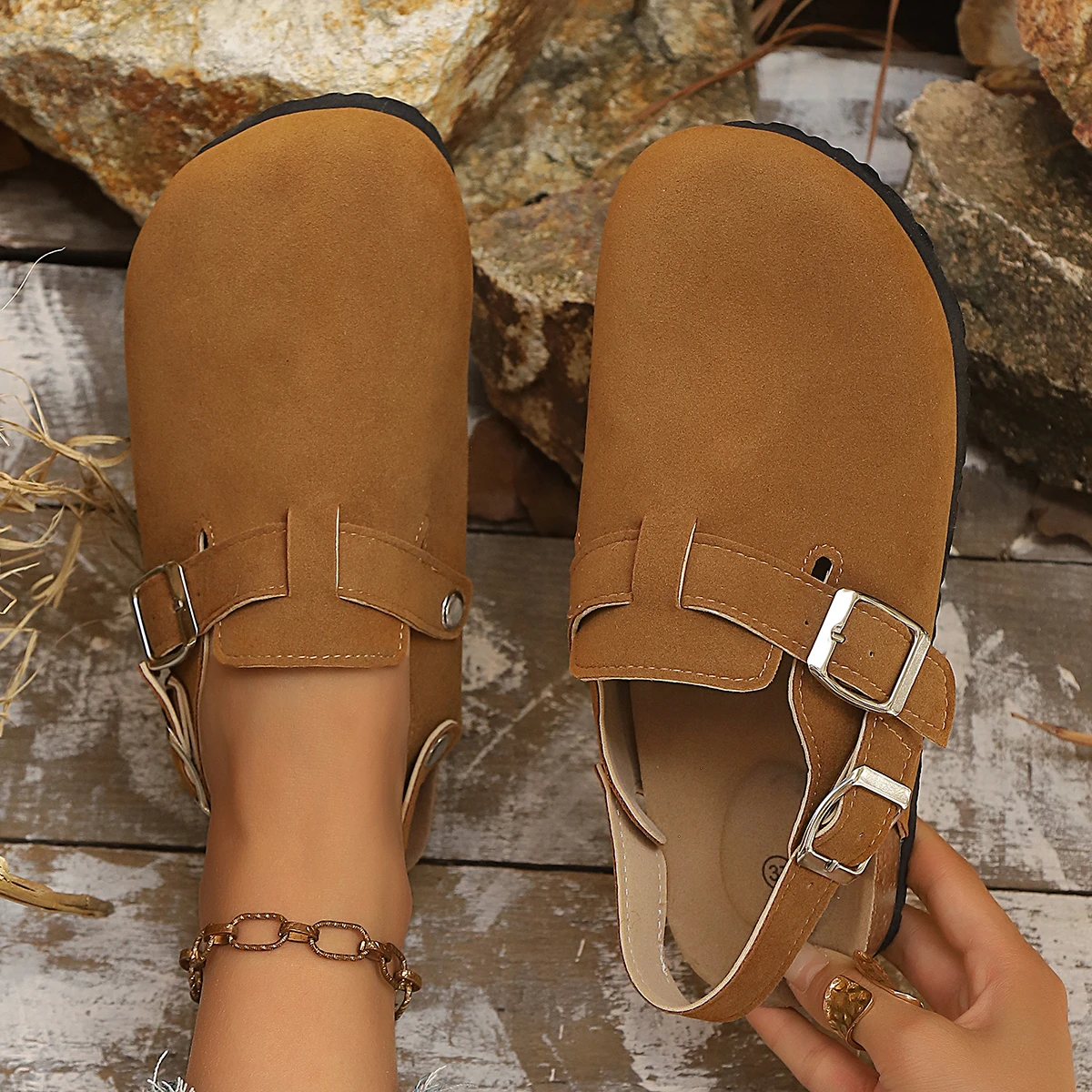 Women Closed Toe Flat Sandals Summer Lightweight Platform Shoes for Women Trend Casual Clogs Shoes Outdoor Flats Sandals Women