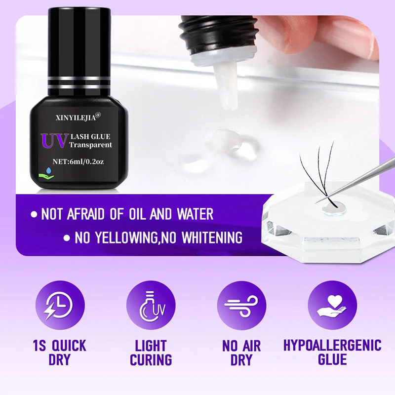 NEUES UV-Wimpernkleber-Gel 6 ml für gefälschte Wimpern, Wimpernverlängerungskleber, lichthärtend, schnell trocknend, langlebig, professionelles Zubehör – Detail 12
