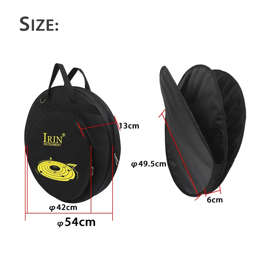21 Inch Cymbal Gig Bag with Three Pockets Removable Divider Shoulder Strap Backpack Cymbal Percussion Instrument Accessories