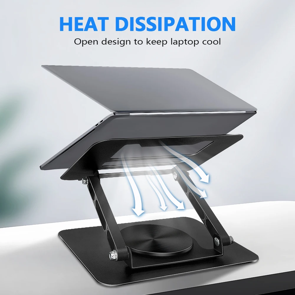 Enhance your title to: Portable 360° Rotating Laptop Cooling Stand with Adjustable Folding Design