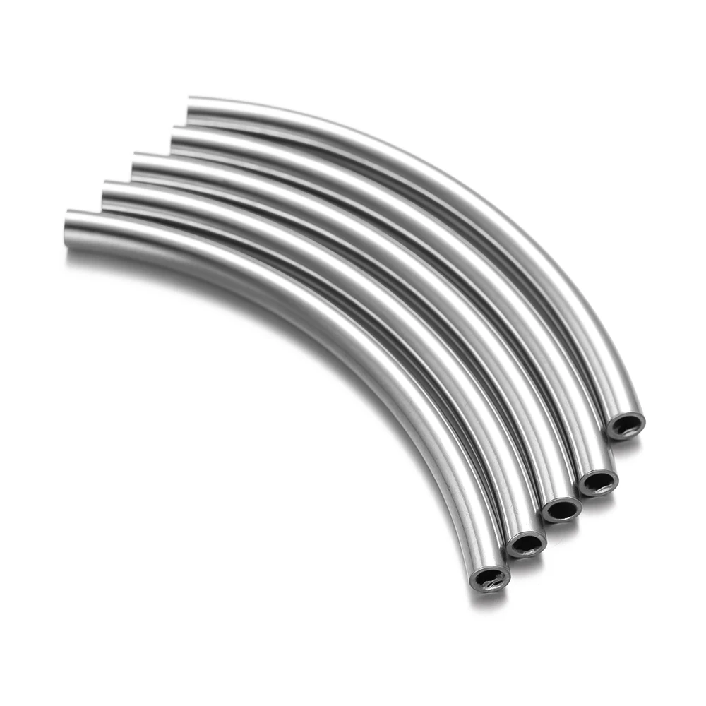 10pcs 16/30/40/60mm Edelstahl gebogen Nudel rohr Spacer Perlen Anschluss DIY Armbänder Halskette Schmuck machen Ergebnisse – Detail 3