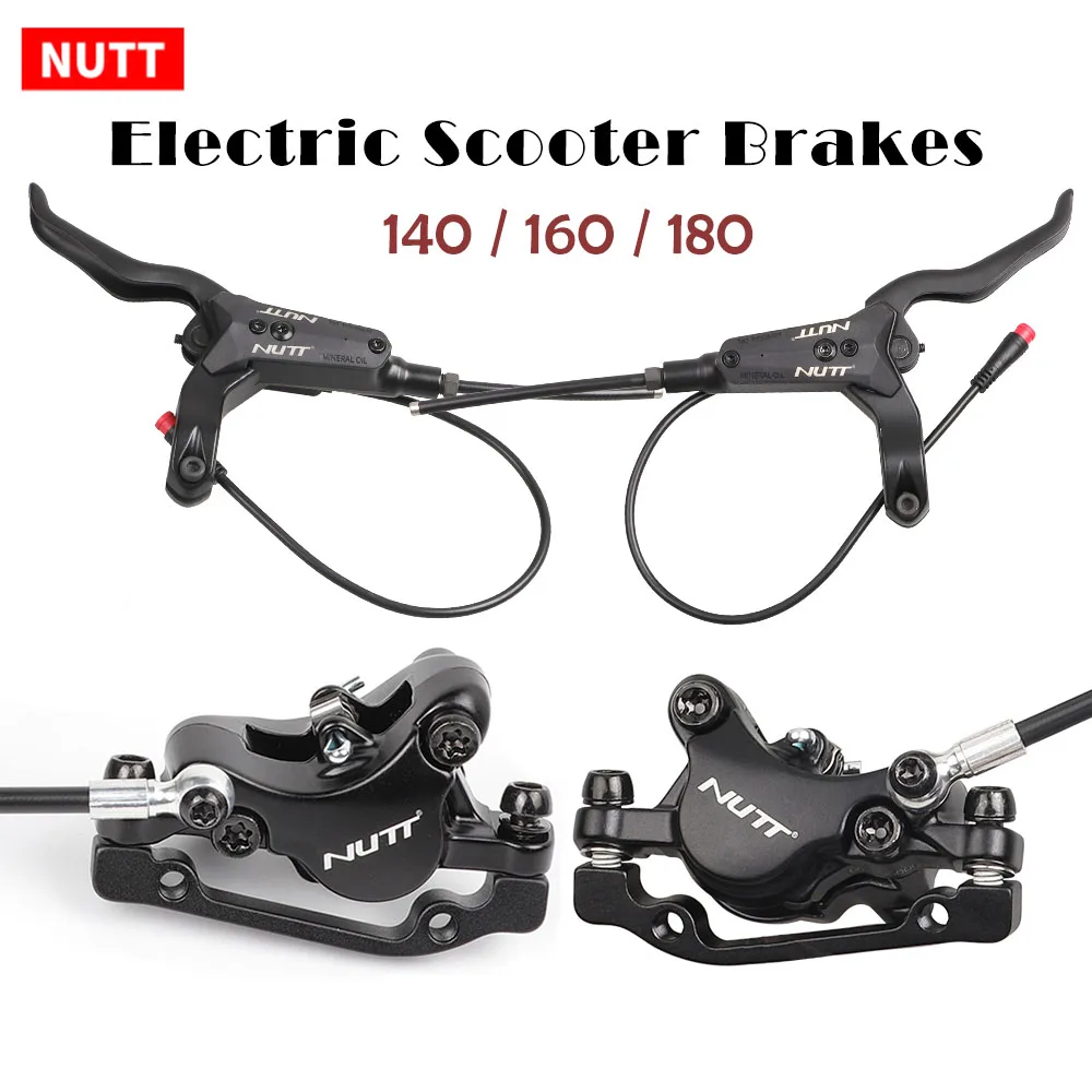 

NUTT Electric Scooter Hydraulic Disc Brake 140 160 180mm Power-Off line Wire With HS1 Rotor FOR Zero 10X 11X KUGOO G1 E-scooter