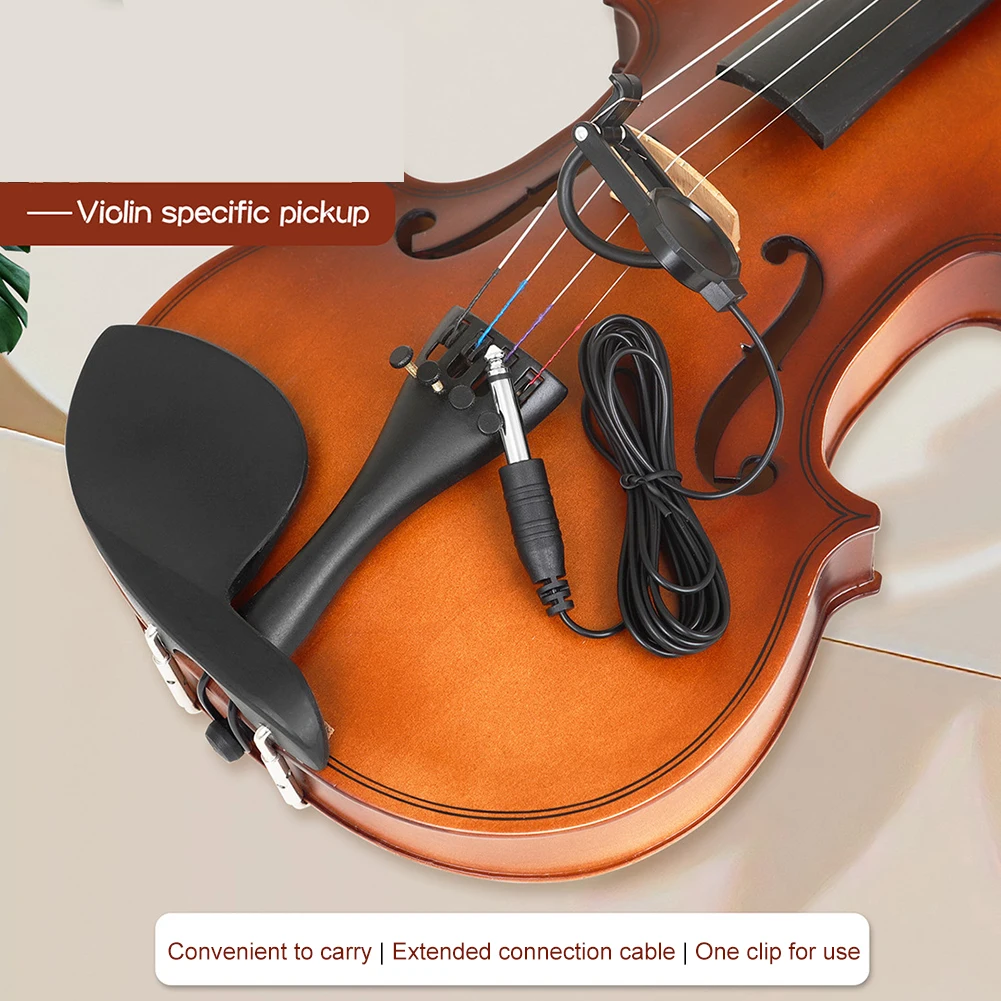 Violin Pickup Audio Jack Clip On Pickup Clip-on Instrument Professional Violin for for Tuner Music Instruments