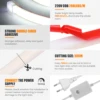 220V Dimmable COB LED Neon Strip Light 288Leds/M IP67 With Switch/Dimmer EU Plug Flexible Adhesive Tape for Home Garden Lighting 5