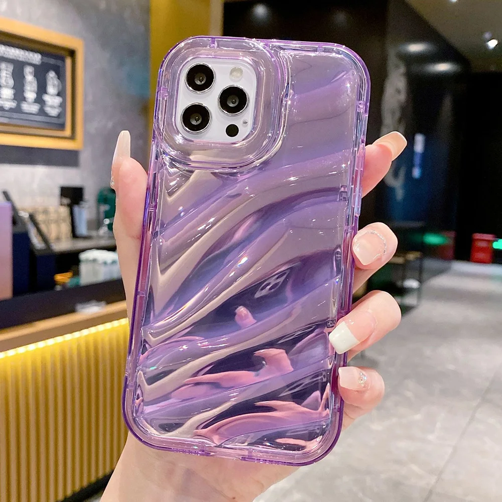 thumbnail image 1 of Fundas de teléfono con láser de espejo para iPhone 16 Pro Max Funda para iPhone 13 15 Plus 12 14 11 13 X XR XS 6 8 7 SE Bling Aurora Funda trasera suave, 1 of 5