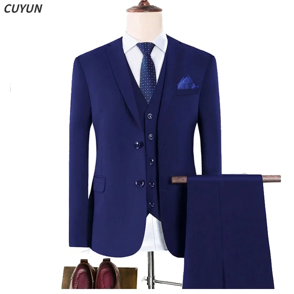Men Suits Wedding 3 Pieces 2 Full Set Elegant Fashion Jackets Vest Pants Blazers Formal Adult Costumes