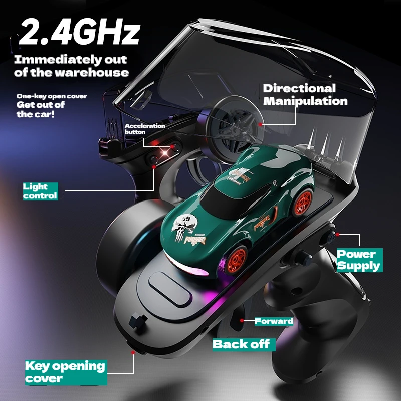 1:64 Mini Desktop Remote Control Car Rc Four-Wheel Drive High-Speed Drift Racing Toy Children'S Christmas Gift Boy Sports Car 5