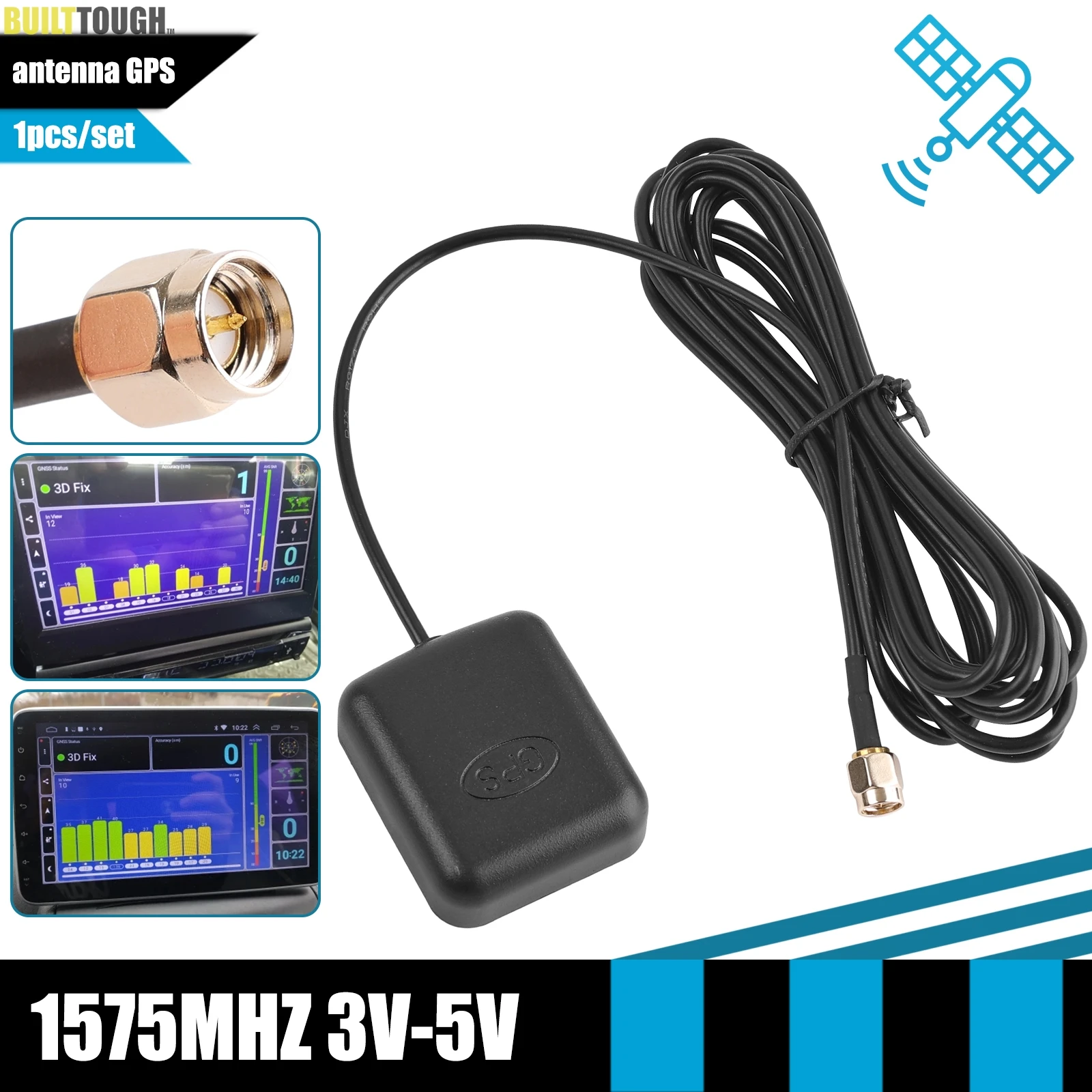 Car GPS Antenna Car GPS Receiver GPS Receiver GPS Antenna 3M GPS Signal Antenna GPS Receiver Signal Enhance Device SMA Connector Auto Accessories Suit For Car Navigation Radio DVD