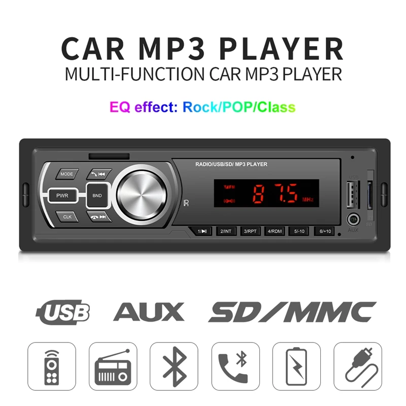 

Автомобильный мультимедийный плеер 12 в, стерео-система 1 Din с поддержкой Bluetooth, FM, Aux, SD, USB