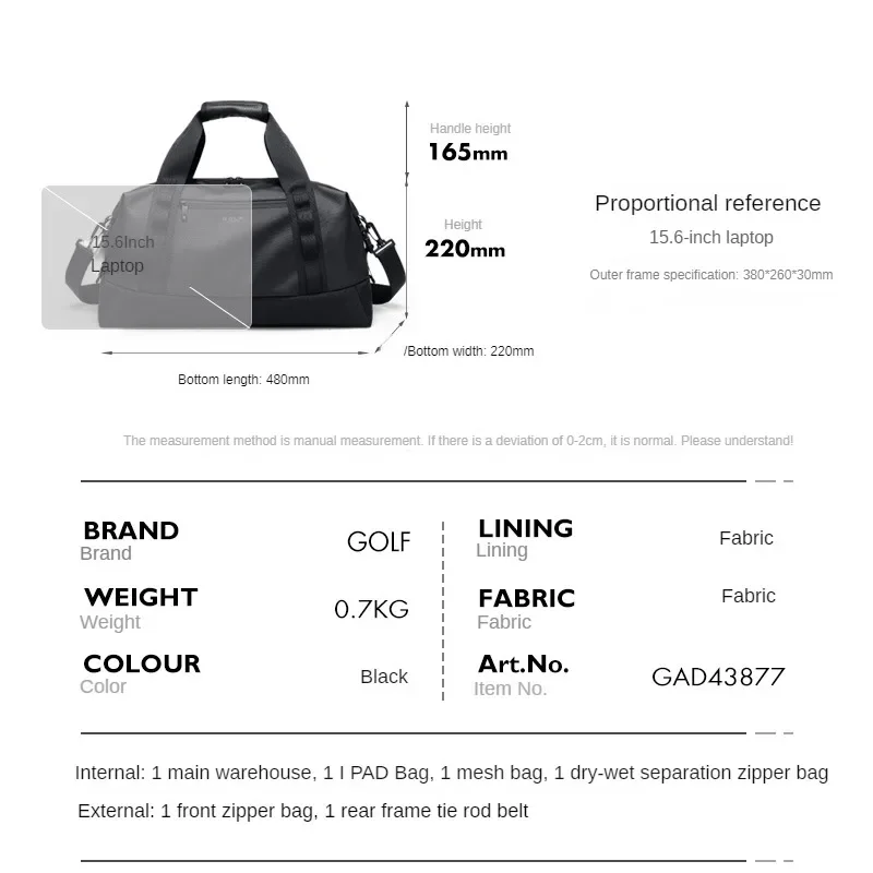 GOLF Travel Bag Casual Men Waterproof Travel Bags for Clothes Hand Luggage Over Slip Over Suitcase Large Capacity Handbags 2024