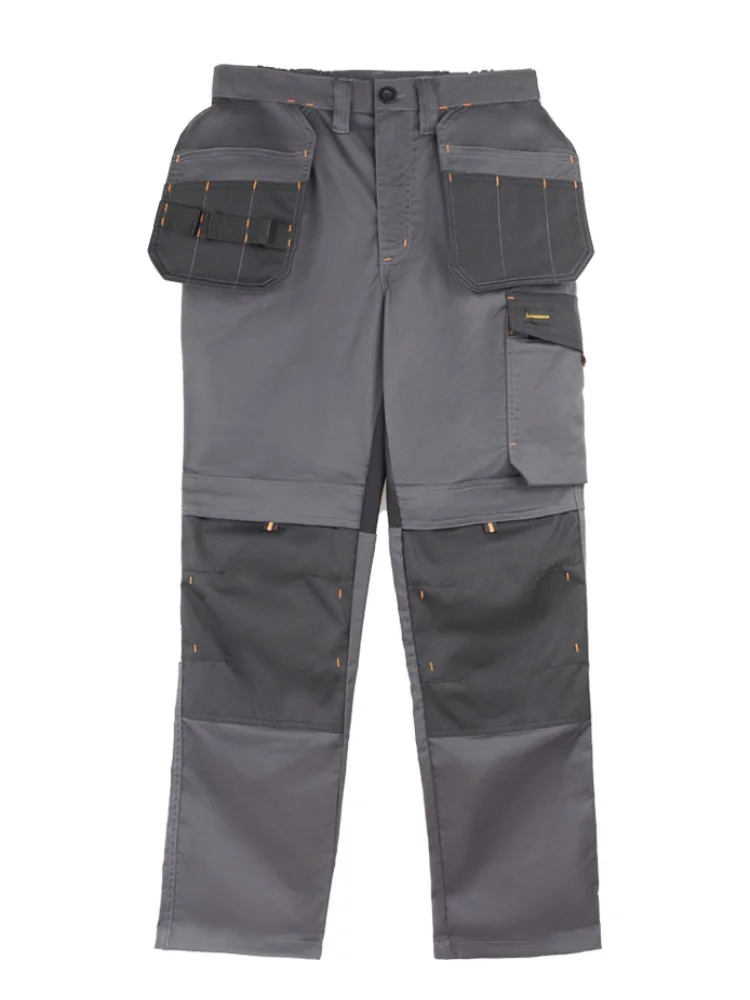 Multi-pockets Elastic Work Cargo Pants Men Wear-resistant Protective Safety Work Trousers