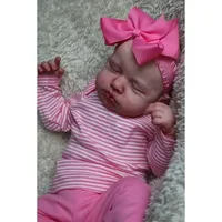 MRB 50CM Already Finished Reborn Baby LouLou Asleep Doll Lifelike 3D Skin Visible Veins Handmade Doll Christmas Gift For Girl 3