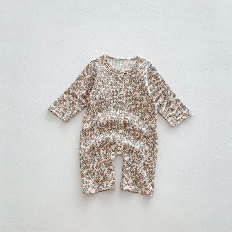 Autumn Baby Pajama Waffle Sleeper Jumpsuit