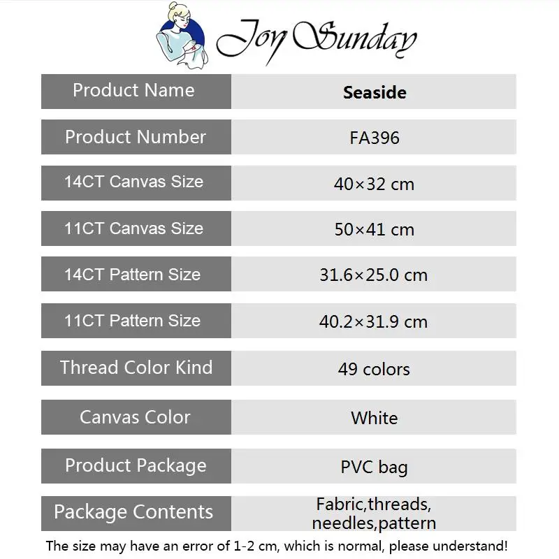Cross Stitch Kit Seaside Landscapes 16ct 14ct 11ct Fabric Cloth Cotton Thread Embroidery DIY