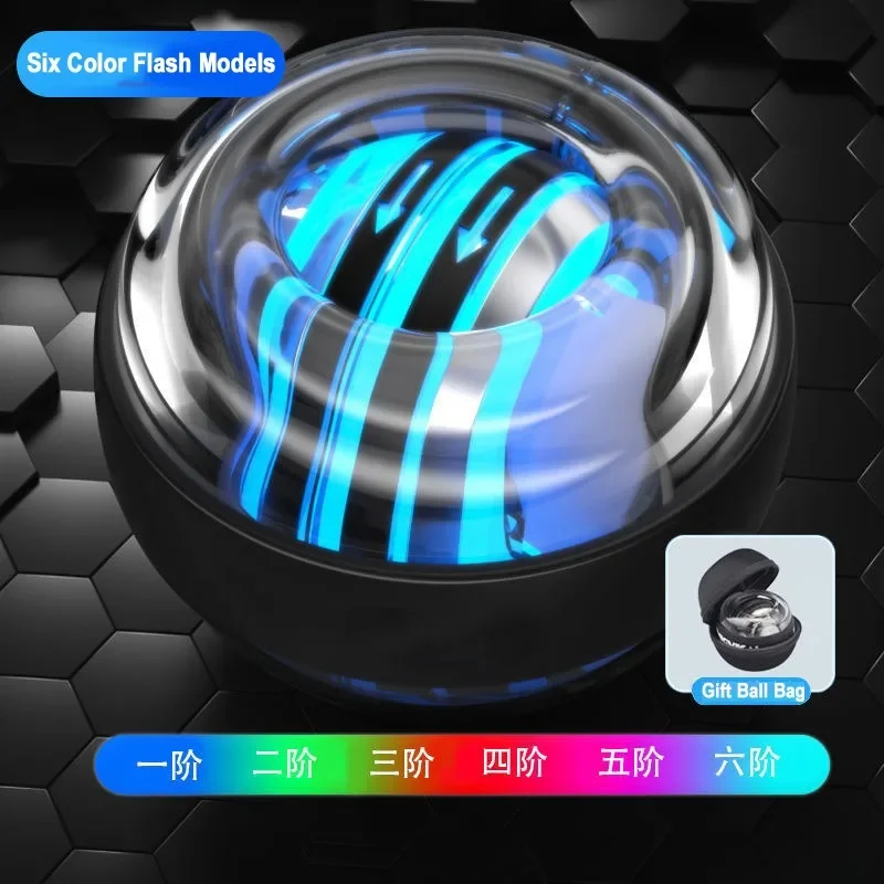 6 Challenge Colors Power Ball Self-Starting LED Wrist Gyro Ball Power Trainer Balls Wrist Strengthening Device Forearm Exerciser forearm exerciser gyro ball wrist exerciser gyro wrist ball power ball