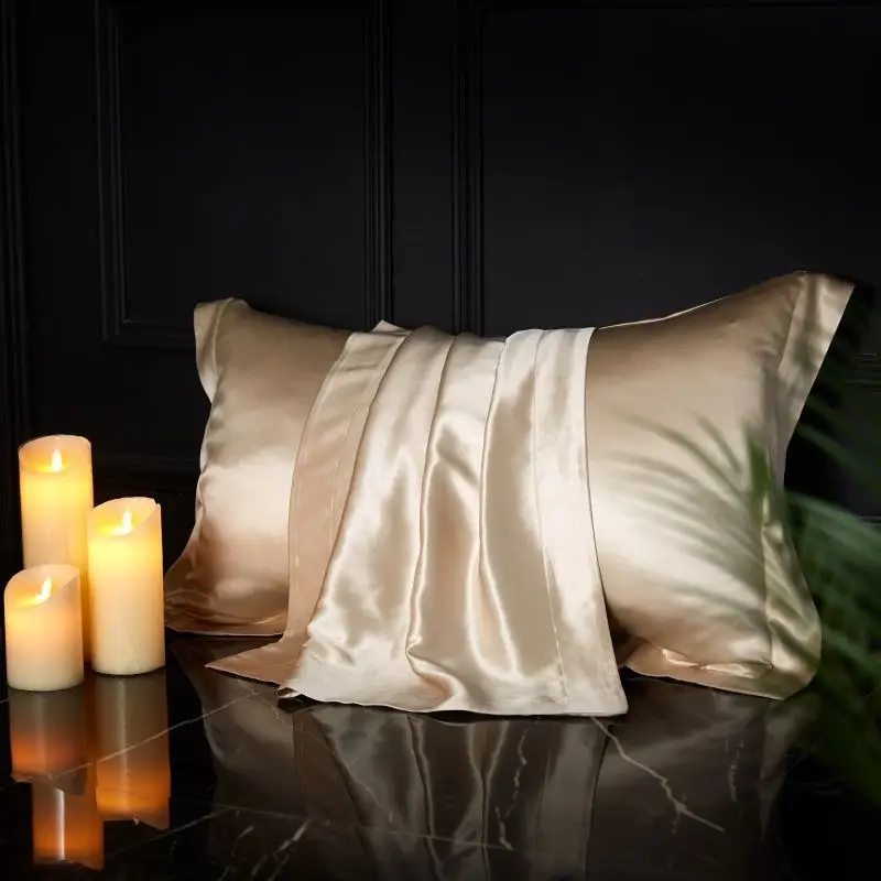 2 adet doğal dut ipek yastık kılıfı yastık kılıfı düz renk zarf kapağı 48x74cm yatak odası yastık kılıfları