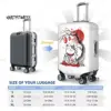 Custom Maneki Neko Sakura Flowers Luggage Cover Protector Lucky Cat Cherry Blossom Suitcase Protective Cover for 18-32 Inch 6