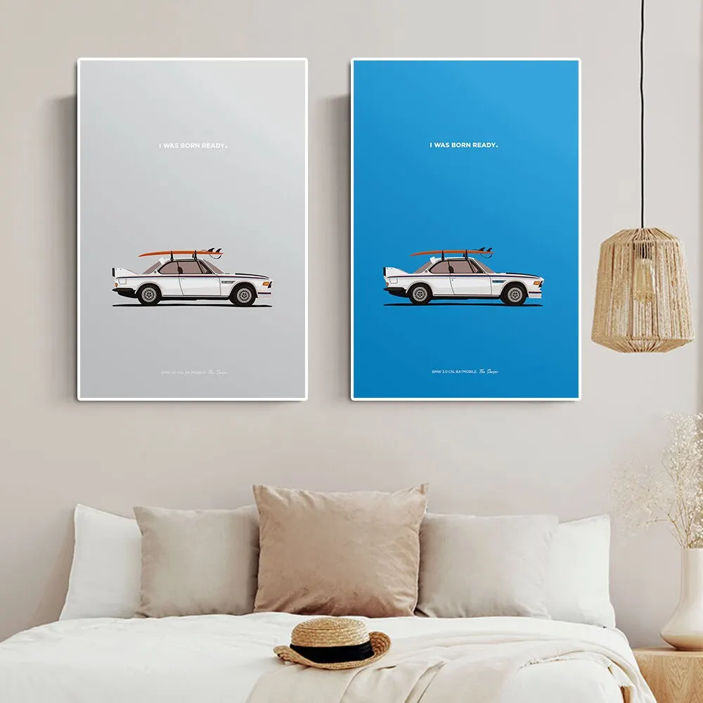 

Классический спортивный автомобиль для серфинга на холсте искусство с вдохновляющими цитатами роскошный гоночный комикс суперкар настенный Декор для дома