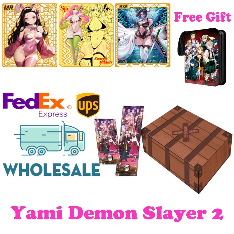 

2024 новый случай Оптовая цена YAMI Demon Slayer 2 коллекционная карточка Shinobu Nezuko Tanjiro Mitsuri Booster Box TCG хобби подарок