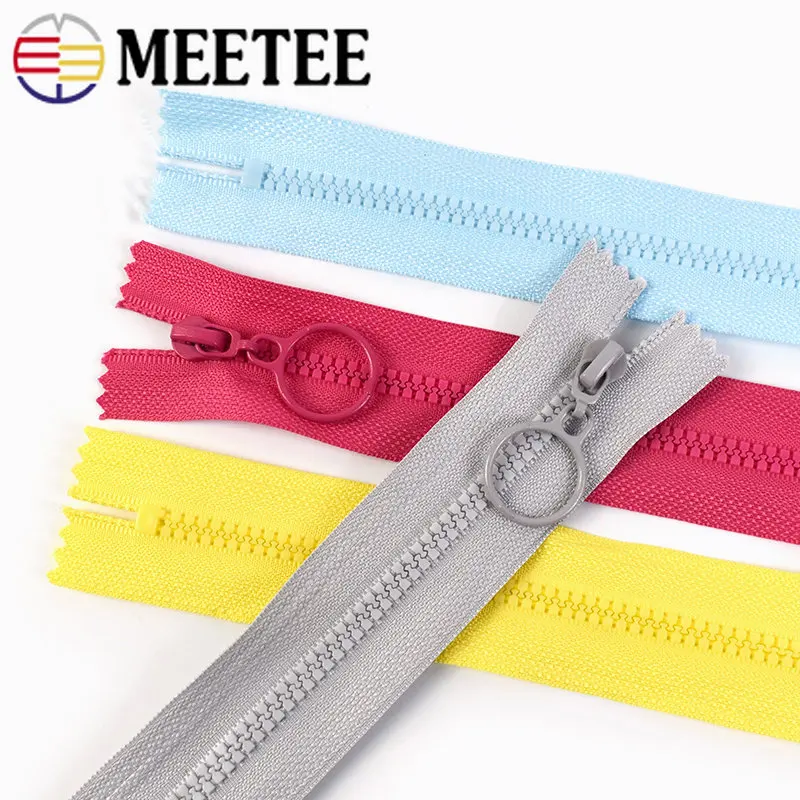 Meetee-3 수지 지퍼 25cm 폐쇄형 60cm, 봉제용 오픈 엔드 지퍼, DIY 공예 가방 의류 지퍼 액세서리, 20 개