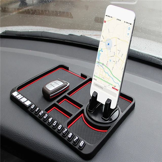 Non-Slip Phone Pad for 4-in-1 Car Parking Number Card Anti-Slip Mat Auto  Phone Holder Sticky Anti Slide Dash Phone Mount - AliExpress