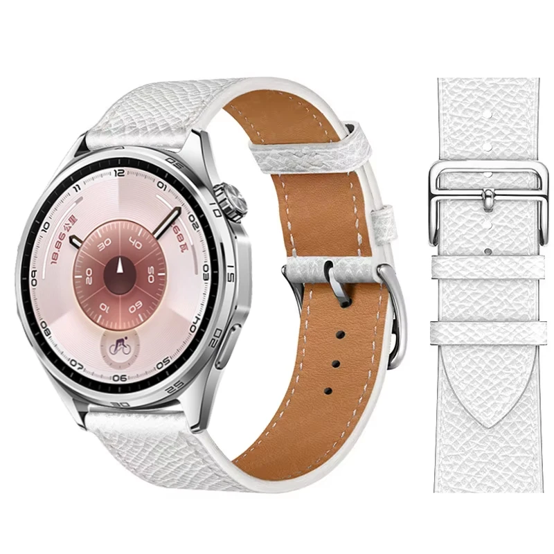 Elegant Leather Wristband Replacement for Smartwatches - 20mm/22mm Strap Bracelet