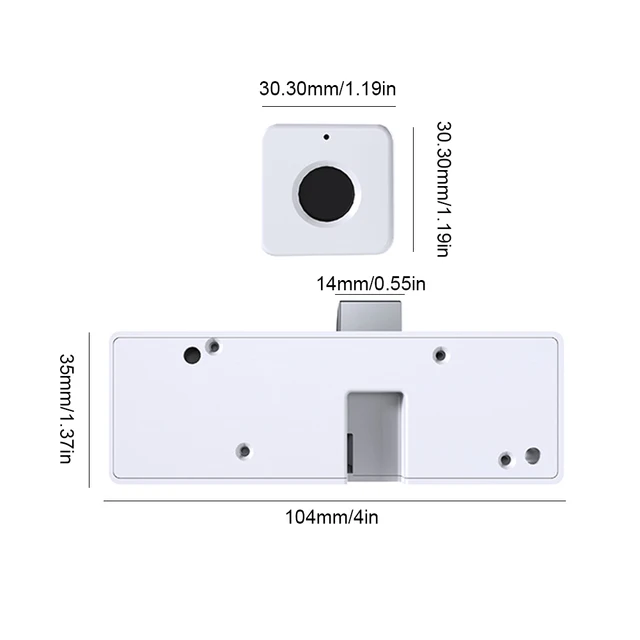 Biometric Fingerprint Lock Battery Powered Furniture Privacy Lock Fast Unlocking Electric Fingerprint Lock for Drawer Wardrobe 6