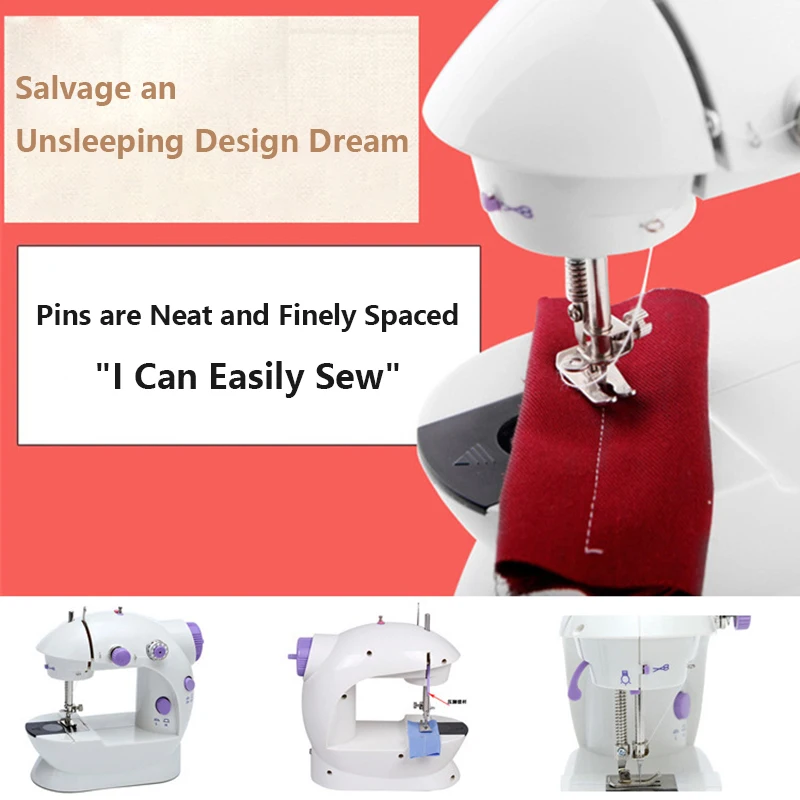 Dropship Household Mini Sewing Machines Handheld Sewing Machine With Light  Cutter Foot Pedal Portable Night Light Sewing Machine to Sell Online at a  Lower Price