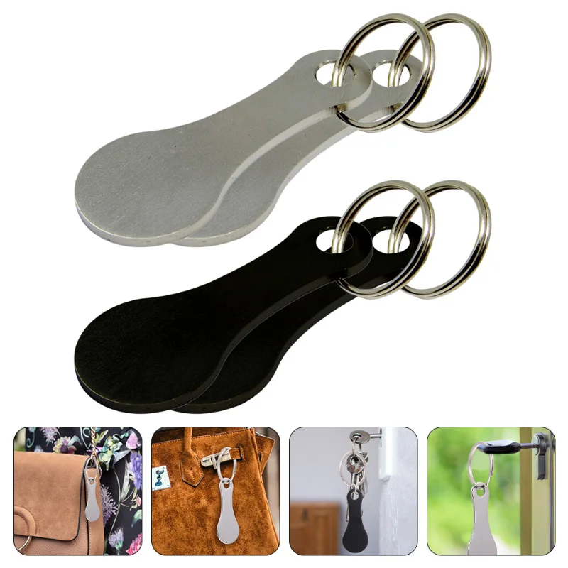 2pcs Cart Shopping Token Trolley Key Keychain Coin Quarter Grocery Supermarket Holder Keyring Metal Ring Change Unlock Coins