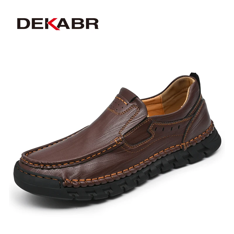 

DEKABR/модная повседневная мужская обувь ручной работы из мягкой натуральной кожи; Удобная деловая Мужская обувь без шнуровки для вождения; Размеры 38-46