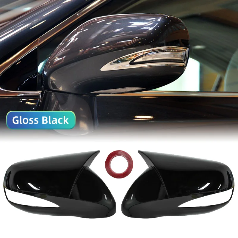 LHD 렉서스 IS350 IS250 ES350 2008-2012 M 혼 스타일 카본 파이버 글로시 블랙 윙 리어뷰 미러 커버 캡 케이스 트림 한 쌍