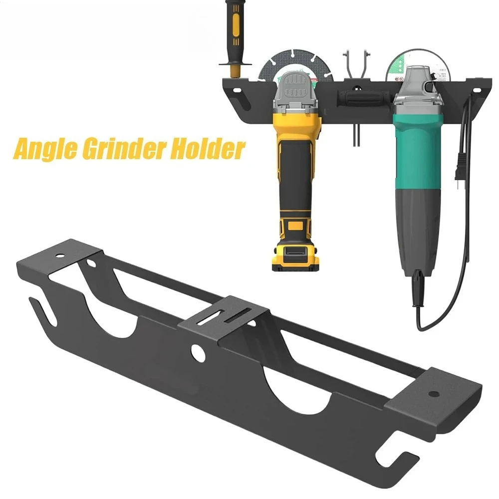 Angle Grinder Holder with Cord Hanger Wall Mount Bracket Storage for Angle Grinder Cutters Polishers Metal Rack