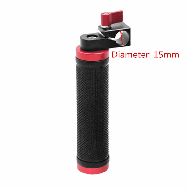 2in1 Aluminum Camera Cage Handle Rubber Grip 15mm Rod Clamp Holder Lifting Bracket Holder Stand Mount