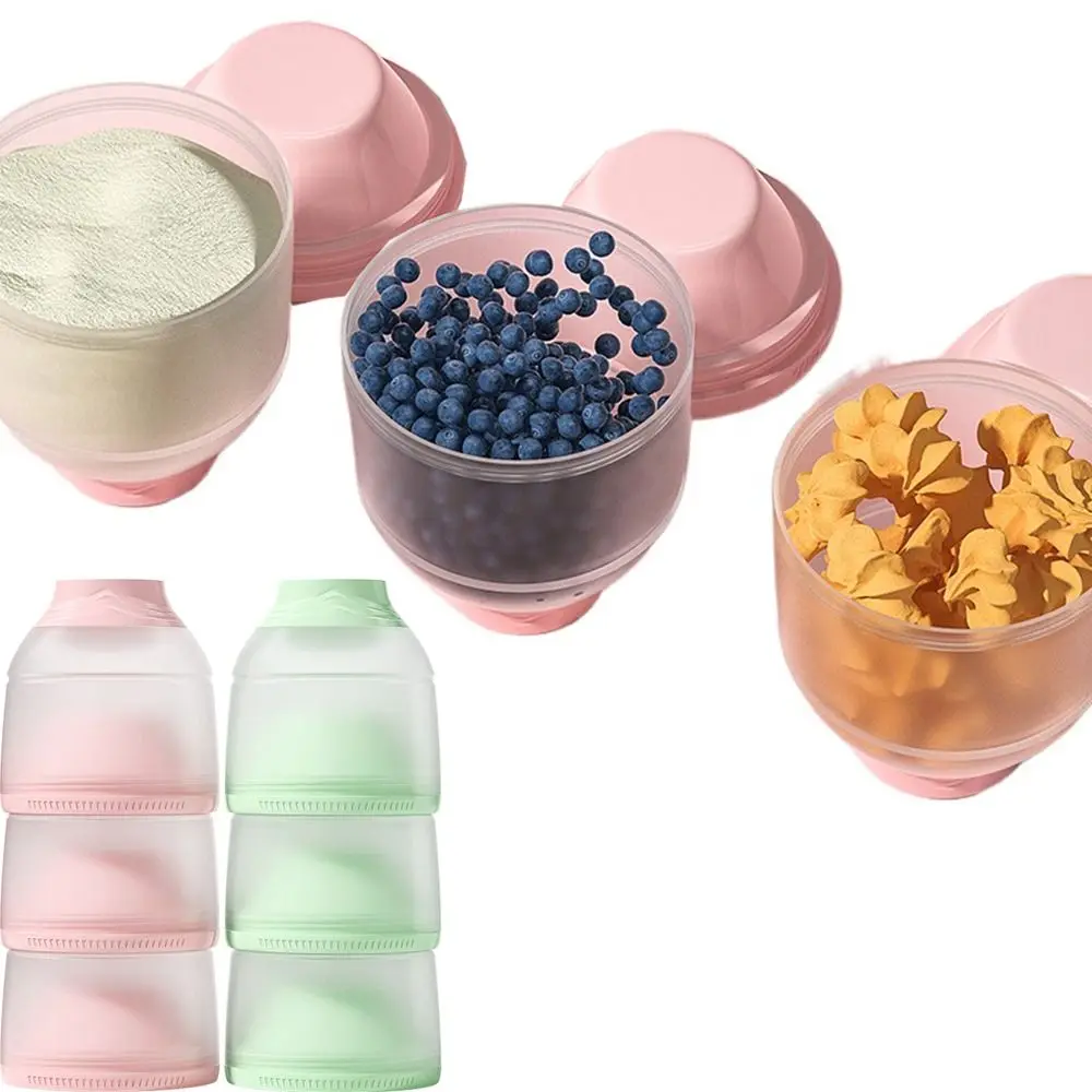 3 Layers Baby Milk Powder Box Sealed Compartment Kids Snack Container Moisture-proof BPA Free Portable Formula Dispenser Candy