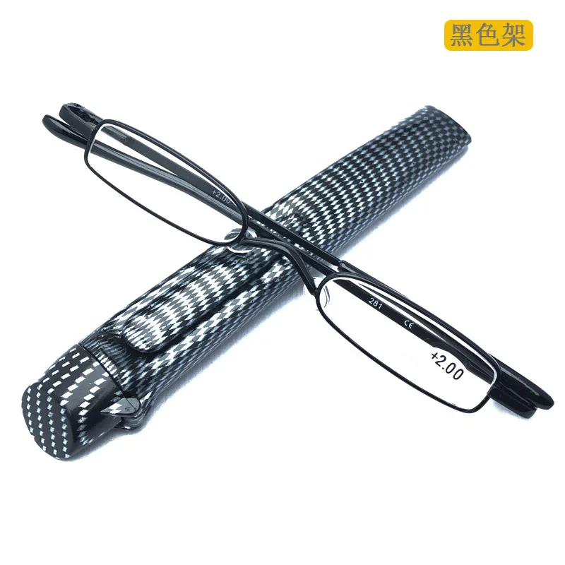 Flip Top Cover Fashion Mini Spring Frame Reading Glasses Resin Lens Portable Pen Reading Glasses for Men and Women Oculos Gafas 3