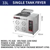 Oil-water separation fryer Electric fryer Commercial large capacity Gas vertical fried chicken 17L/33L/43L 2