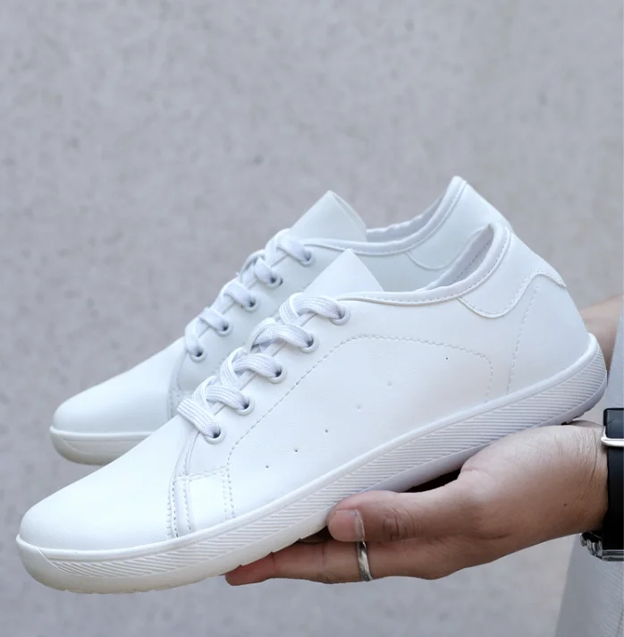 HQFUG Minimalist Shoes for Men Women Wide Toe Barefoot Zero Drop Shoes Casual Leather Fashion Sneakers Lightweight Walking Shoes