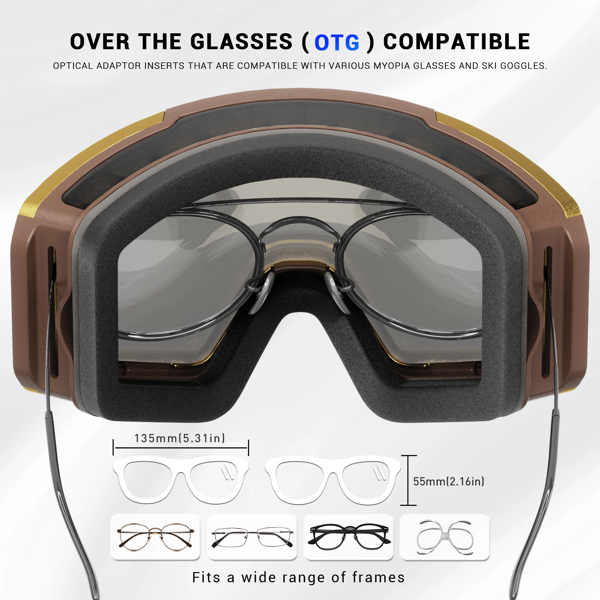 KAPVOE Outdoor Photochromic Ski Goggles Men Snowboard Glasses Women Winter Snow Sunglasses UV400 Magnetic Attraction Lens New 6