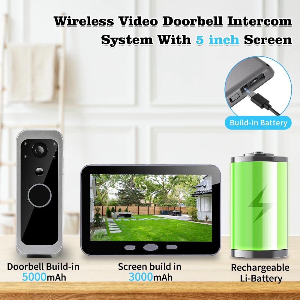 Smart Home Security Ring bell Video Intercom 1080P Motion Detect